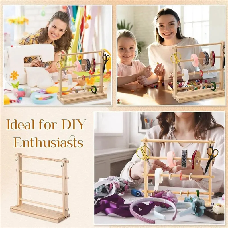 ABAG 4 Tiers Wooden Ribbon Rack Ribbon Spool Holder Storage Display Shelf Craft Ribbon Stand For Craft Room Ribbon Organizer
ABAG 4 Tiers Wooden Ribbon Rack Ribbon Spool Holder Storage Display Shelf Craft Ribbon Stand For Craft Room Ribbon Organizer