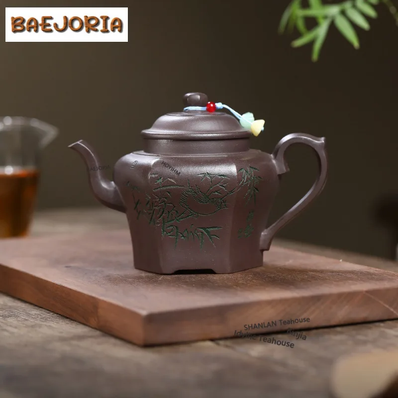 310ml Antique Yixing Purple Clay Teapots Handmade Hexagonal Pot Raw Ore Purple Jade Gold Sand Tea Maker Kettle Zisha Tea Set
310ml Antique Yixing Purple Clay Teapots Handmade Hexagonal Pot Raw Ore Purple Jade Gold Sand Tea Maker Kettle Zisha Tea Set