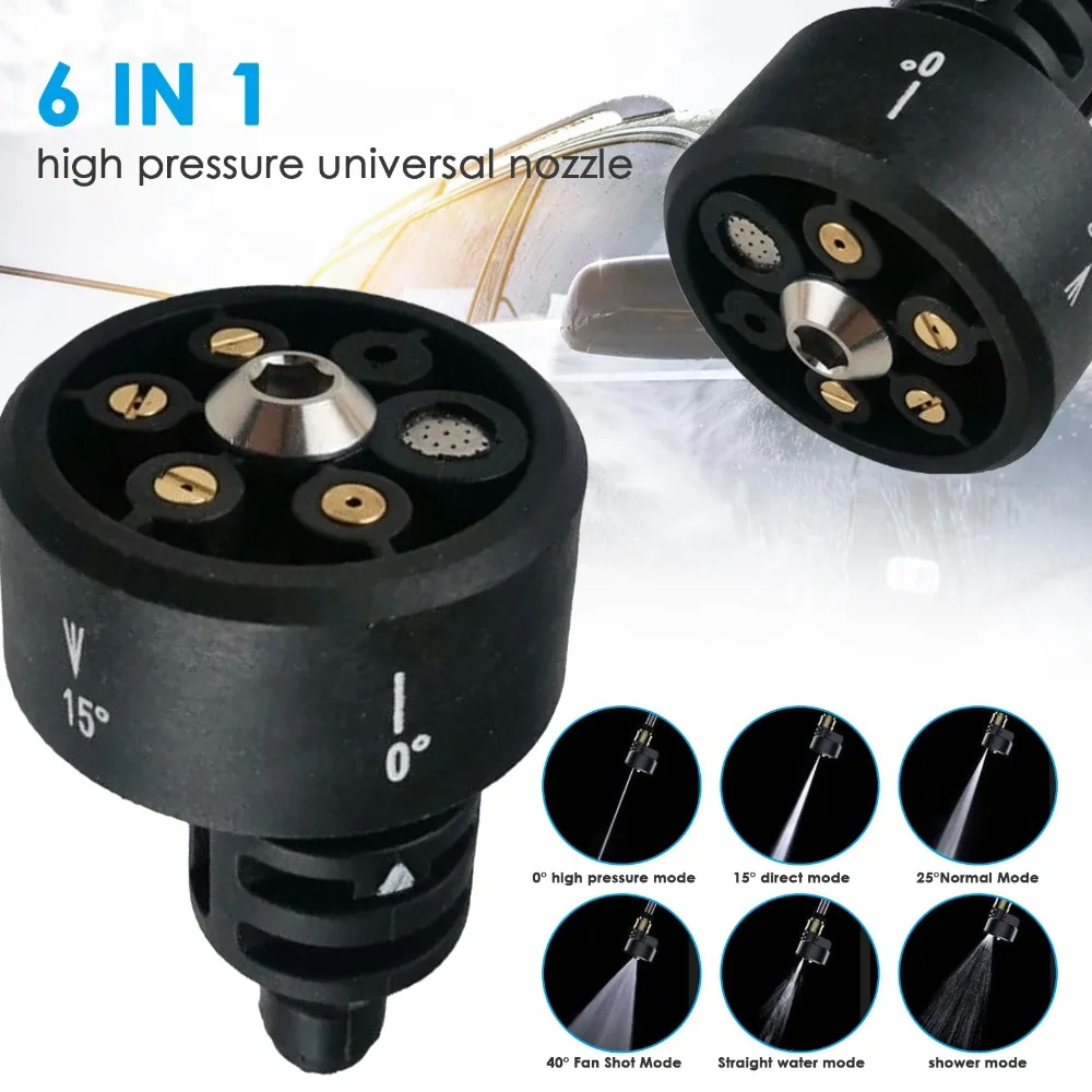 Sprinkler Irrigation 6 in 1 Adjustable Nozzle for 1/4inch High Pressure Cordless Washer Cleaner Water Gun Parts Hose Nozzle
Sprinkler Irrigation 6 in 1 Adjustable Nozzle for 1/4inch High Pressure Cordless Washer Cleaner Water Gun Parts Hose Nozzle
