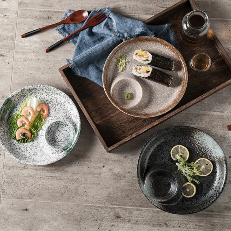 Japanese Ceramic Sushi & Dumpling Plate - Elegant Tableware with Built-In Sauce Compartment
Japanese Ceramic Sushi & Dumpling Plate - Elegant Tableware with Built-In Sauce Compartment