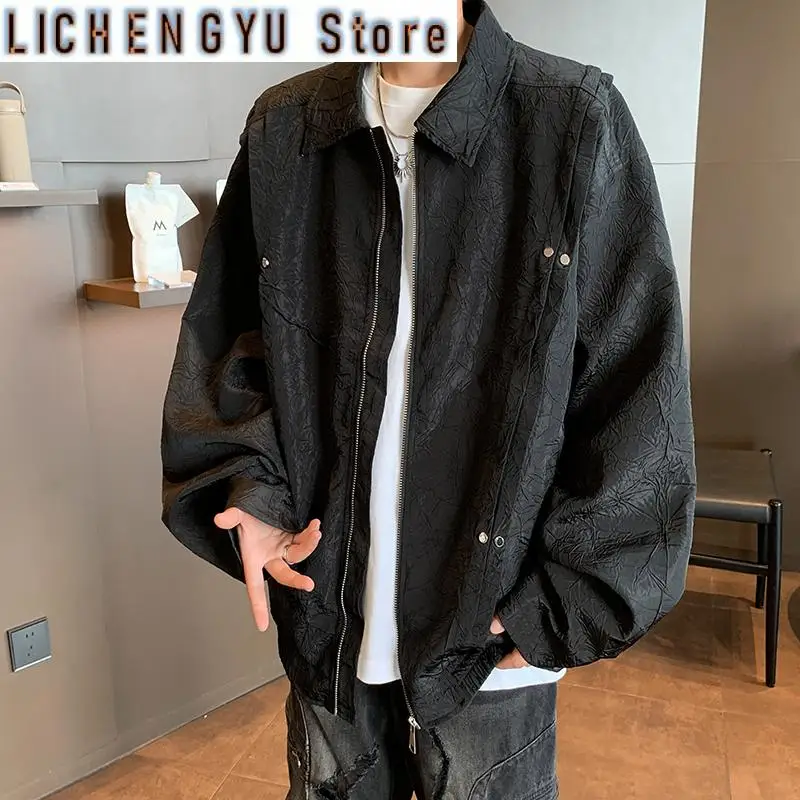 Spring Autumn Men's New Fashion Casual Trendy American Solid Color Turn-down Collar Zipper Bomber Jackets High Street Coats Male
Spring Autumn Men's New Fashion Casual Trendy American Solid Color Turn-down Collar Zipper Bomber Jackets High Street Coats Male