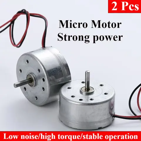 2 uds DC 1,5 V 3V 4,5 V 5V 6V DC Motor Micro 300 Motor Solar para juguetes DIY motores de cepillo diámetro del eje 2MM 2 cables