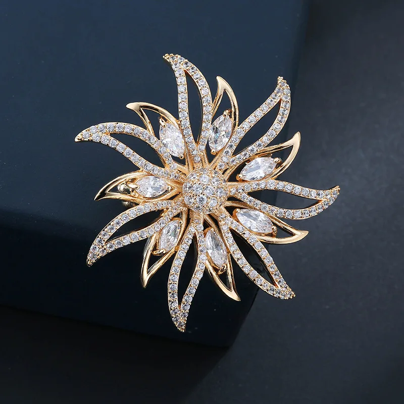 High-end micro-inlaid zircon flame wreath brooch brooch women's coat collar pin dual-purpose
High-end micro-inlaid zircon flame wreath brooch brooch women's coat collar pin dual-purpose
