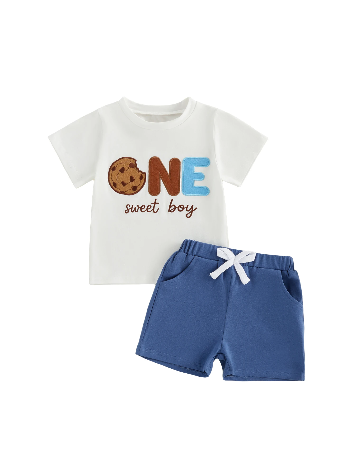 Baby Boy Birthday Outfit Blue Striped Short Sleeve Shirt and Denim Shorts Set with Bow Tie and Suspenders
Baby Boy Birthday Outfit Blue Striped Short Sleeve Shirt and Denim Shorts Set with Bow Tie and Suspenders
