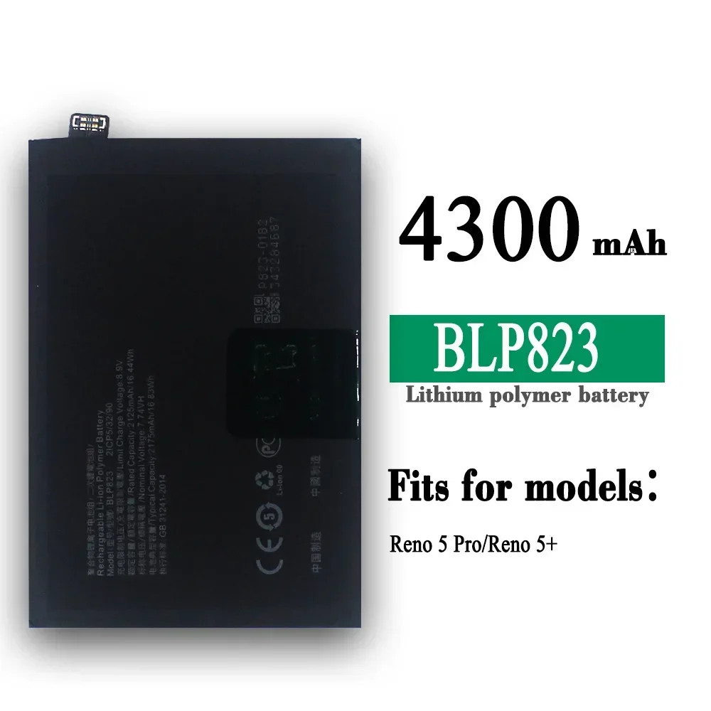 NEW BLP823 Replacement Battery for OPPO RENO 5 Pro Reno 5+ Reno 5 Plus Mobile Phone BLP823 Built-in Batteries
NEW BLP823 Replacement Battery for OPPO RENO 5 Pro Reno 5+ Reno 5 Plus Mobile Phone BLP823 Built-in Batteries