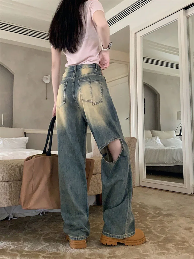 Summer Button Vintage Designer Jeans Women Pockets Korean Fashion Wide Leg Pants Female High Waist Casual Cool Pants 2023 New
Summer Button Vintage Designer Jeans Women Pockets Korean Fashion Wide Leg Pants Female High Waist Casual Cool Pants 2023 New