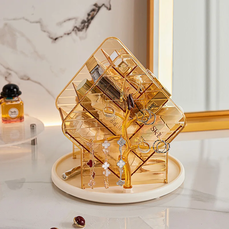 Cosmetics Storage Box Desktop Rotatable Storage Box Household Dresser Jewelry Grid Multi-functional Storage Box
Cosmetics Storage Box Desktop Rotatable Storage Box Household Dresser Jewelry Grid Multi-functional Storage Box