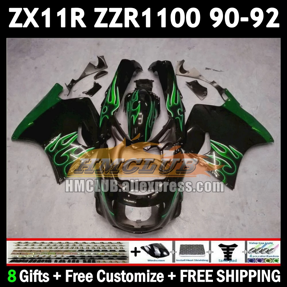 Body For KAWASAKI NINJA ZX-11R ZZR green flames 1100 CC 1990 1991 1992 173No.96 ZX-11 ZZR1100 ZX 11R 11 R ZX11R 90 91 92 Fairing
Body For KAWASAKI NINJA ZX-11R ZZR green flames 1100 CC 1990 1991 1992 173No.96 ZX-11 ZZR1100 ZX 11R 11 R ZX11R 90 91 92 Fairing