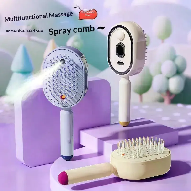 Electric Spray Air Cushions Massage Comb 3 In 1 Self Cleaning Steam Essential Oil Brush Rechargeable Spray Scalp Massager Combs
Electric Spray Air Cushions Massage Comb 3 In 1 Self Cleaning Steam Essential Oil Brush Rechargeable Spray Scalp Massager Combs