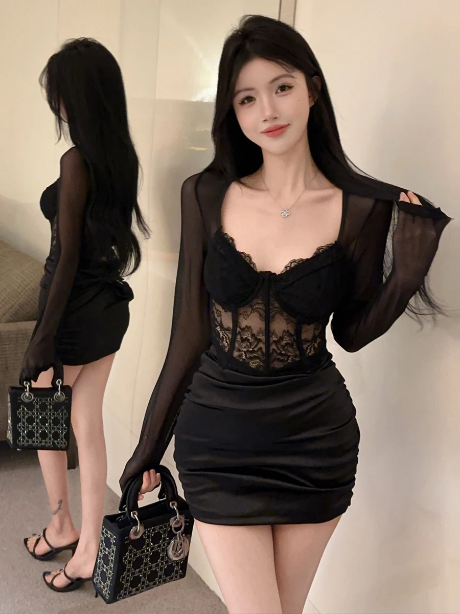 Sexy ort Skirt Lace Me See-tough Paneling Bodycon Pleated Dr Sweet And Spicy Sle Ele Faionable Women's Dr
Sexy ort Skirt Lace Me See-tough Paneling Bodycon Pleated Dr Sweet And Spicy Sle Ele Faionable Women's Dr