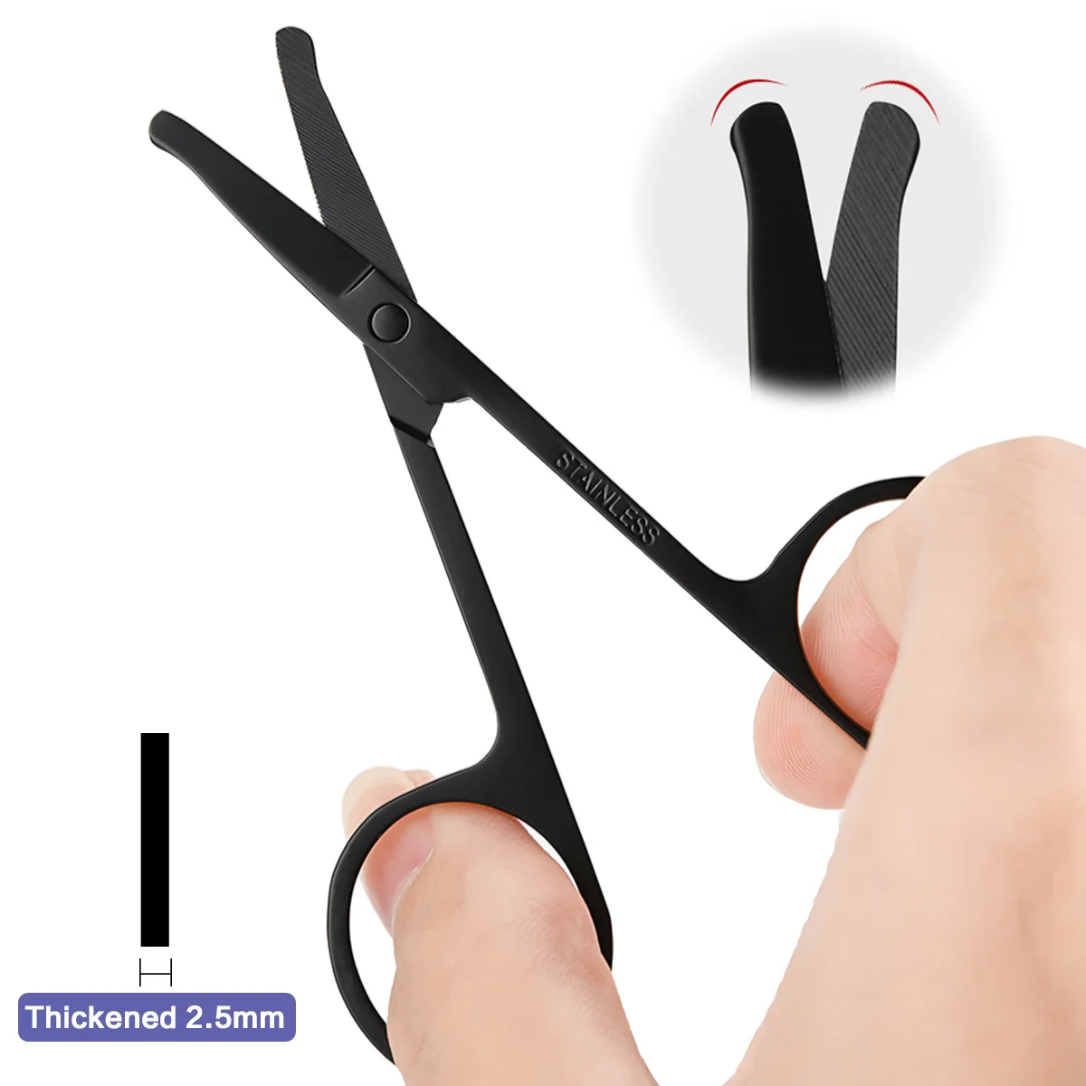 Thickened 2.5mm Stainless Steel Eyebrow Scissors, Safety Round-Head Nose Hair Scissors, Small Clipper for Eyebrow and Nose Hair
Thickened 2.5mm Stainless Steel Eyebrow Scissors, Safety Round-Head Nose Hair Scissors, Small Clipper for Eyebrow and Nose Hair