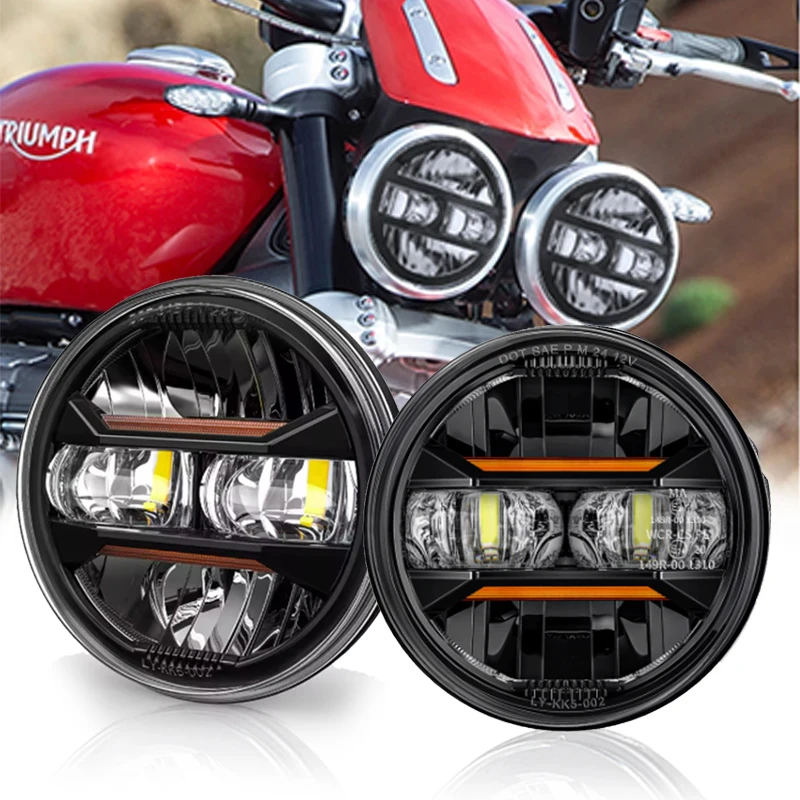 Black 5.75Inch Motorcycle Projector Led Headlight 5.75" H4 Headlamp With DRL For Harley Bike For Sportsters XL XG XR VRSCD Dyna
Black 5.75Inch Motorcycle Projector Led Headlight 5.75" H4 Headlamp With DRL For Harley Bike For Sportsters XL XG XR VRSCD Dyna