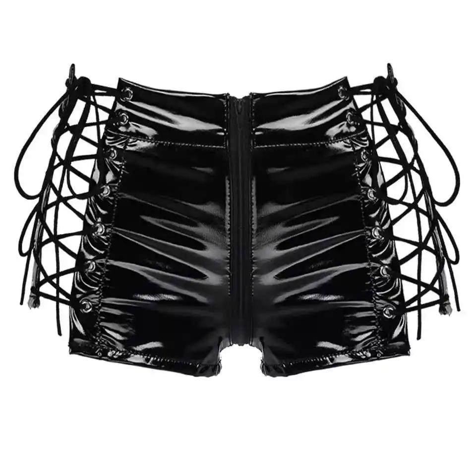Sexy Pu Patent Leather Shorts Zipper Low Waist Side Strap Shorts Women Hip-wrapped Booty Shorts
Sexy Pu Patent Leather Shorts Zipper Low Waist Side Strap Shorts Women Hip-wrapped Booty Shorts