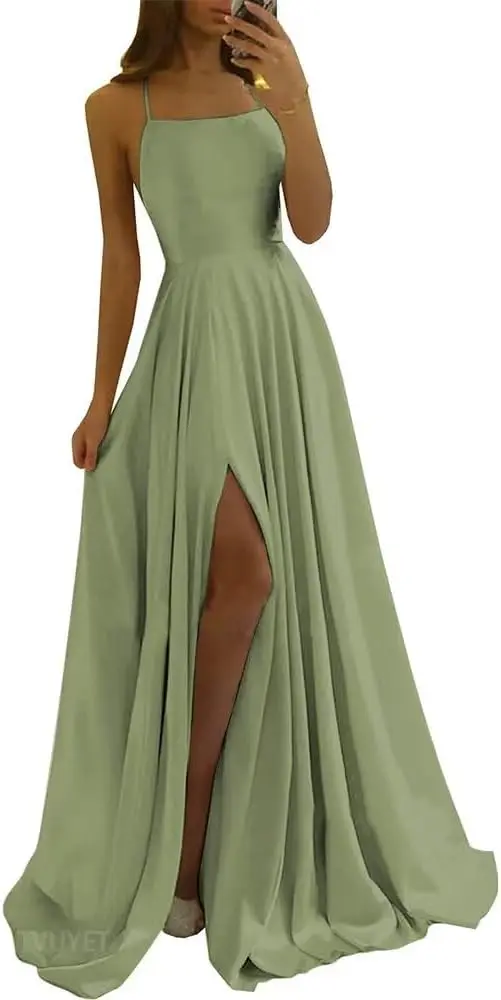 Атласное длинное элегантное торжественное платье с карманами Бальное платье с тонкими бретелями Платье подружки невесты трапециевидной формы Вечернее платье с разрезом по бокам
Атласное длинное элегантное торжественное платье с карманами Бальное платье с тонкими бретелями Платье подружки невесты трапециевидной формы Вечернее платье с разрезом по бокам