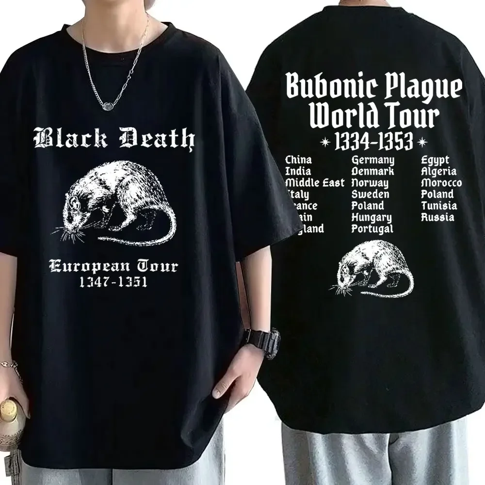 Rock Band Black Death European World Tour Printed T-shirts Gothic Punk Rat Graphic Clothes Men Women Vintage Short Sleeve Tops
Rock Band Black Death European World Tour Printed T-shirts Gothic Punk Rat Graphic Clothes Men Women Vintage Short Sleeve Tops