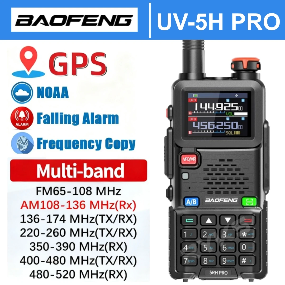 Baofeng Uv-5Rh Pro Gps/Aprs Long Range Walkie Talkies Wireless Copy Frequency Multi Band Type-C Charger Wireless Set Camping Ham
Baofeng Uv-5Rh Pro Gps/Aprs Long Range Walkie Talkies Wireless Copy Frequency Multi Band Type-C Charger Wireless Set Camping Ham