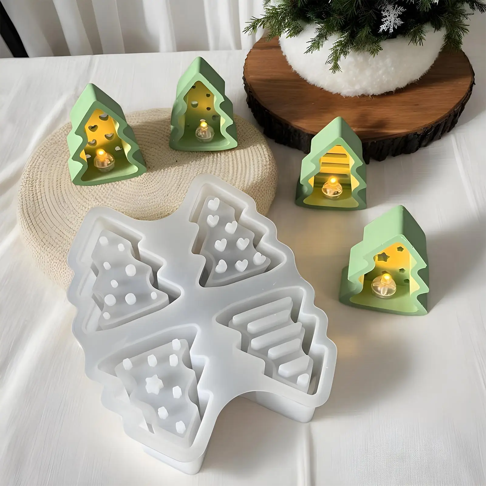 Форма для рождественской елки, силиконовая форма для литья воска для елки, антипригарная форма для рукоделия ручной работы, пластырь для смолы, восковая вечеринка 
Форма для рождественской елки, силиконовая форма для литья воска для елки, антипригарная форма для рукоделия ручной работы, пластырь для смолы, восковая вечеринка