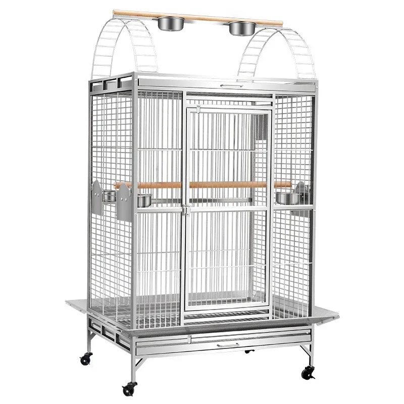 Stainless steel metal parrot bird cage, extra large, giant large bird cage, villa parrot breeding cage ST68P
Stainless steel metal parrot bird cage, extra large, giant large bird cage, villa parrot breeding cage ST68P