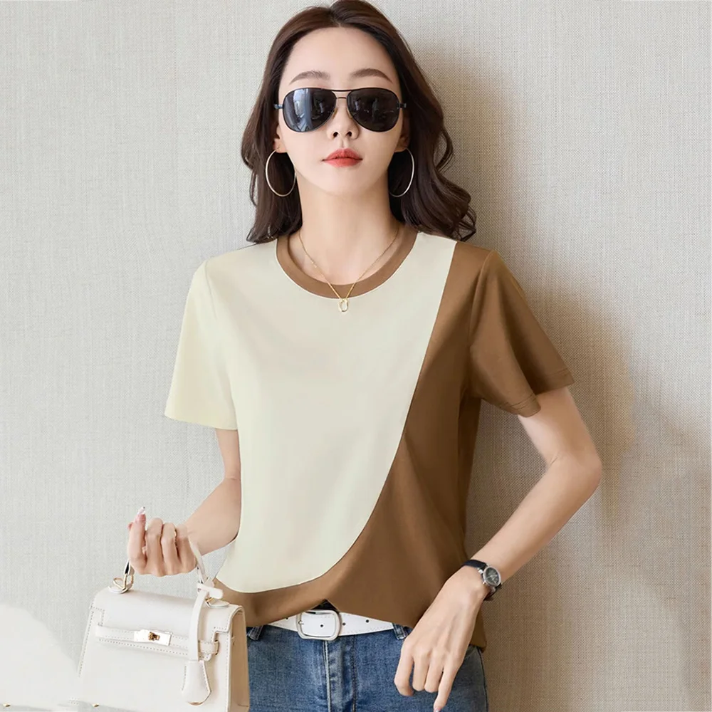 New Women Contrast Color T-shirt Summer Fashion O-Neck Short Sleeve Loose Tees Tops Simplicity Casual Pretty Pullover T-shirt
New Women Contrast Color T-shirt Summer Fashion O-Neck Short Sleeve Loose Tees Tops Simplicity Casual Pretty Pullover T-shirt