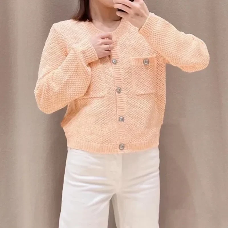 Women Short Cardigan Single Breasted O-Neck Long Sleeve Loose Spring 2024 Sweater
Women Short Cardigan Single Breasted O-Neck Long Sleeve Loose Spring 2024 Sweater