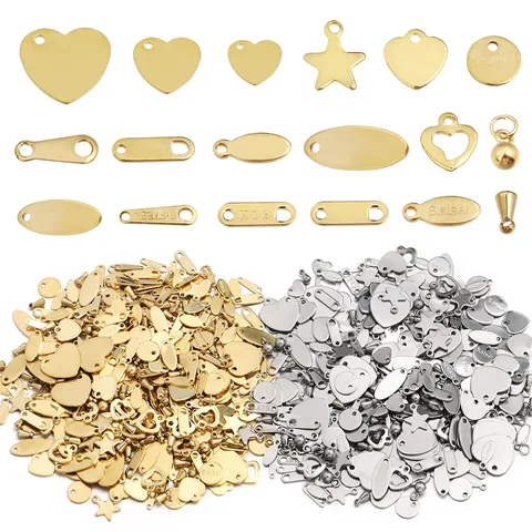 20pcs Stainless Steel Extension End Charms Tail Tags For Jewelry Making DIY Small Extend Chain Tag Jewelry Findings Accessories