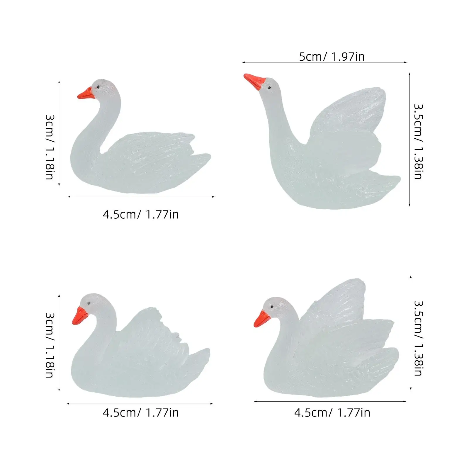 8 Pcs Luminous Swan Decorations Mini Swans Bulk Figurines Fairy Garden Animals Wedding Fish Tank
8 Pcs Luminous Swan Decorations Mini Swans Bulk Figurines Fairy Garden Animals Wedding Fish Tank
