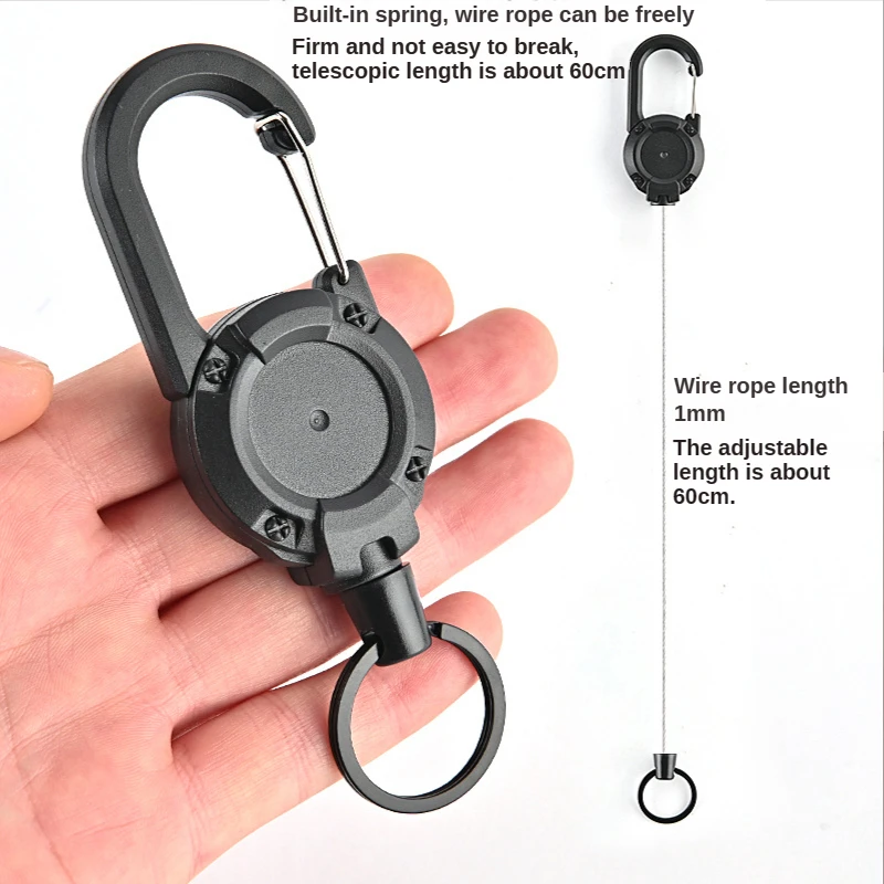Simple classic black round carabiner backpack buckle retractable rebound easy to pull white sports keychain camping equipment
Simple classic black round carabiner backpack buckle retractable rebound easy to pull white sports keychain camping equipment
