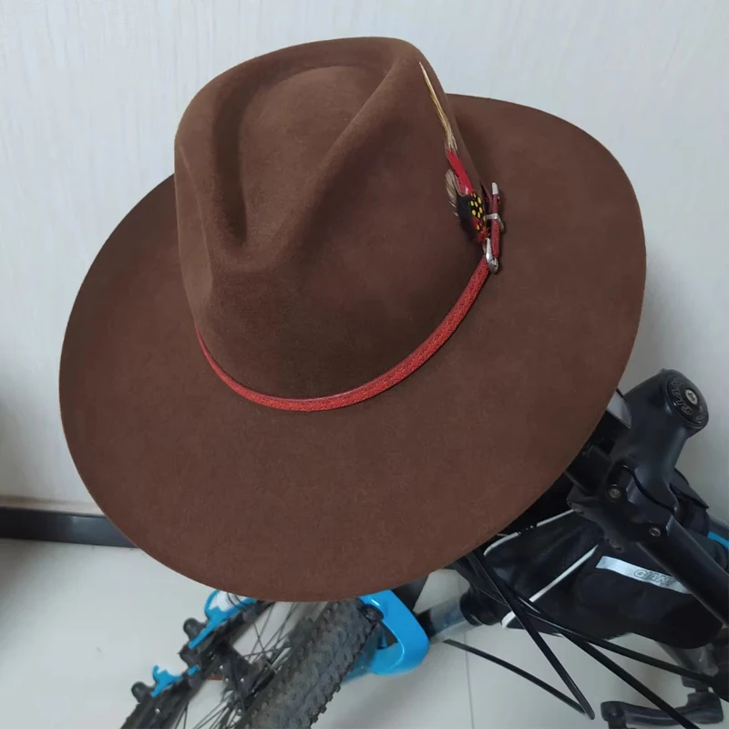 100% Wool Cowboy Hat for Women and Men with Shapeable Wide Brim - Felt Cattleman Western Hats With Brown/Black Color
100% Wool Cowboy Hat for Women and Men with Shapeable Wide Brim - Felt Cattleman Western Hats With Brown/Black Color