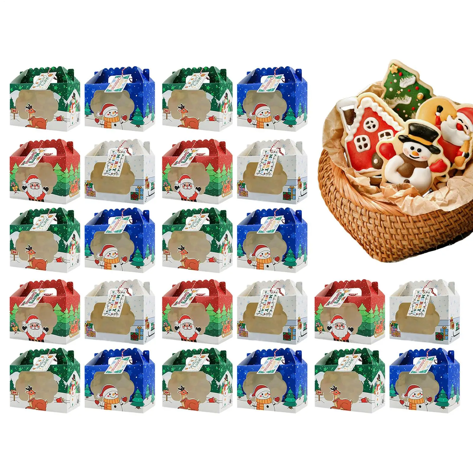 24 шт., рождественская коробка конфет, подарочная коробка, рождественская коробка для пекарни с окном, многоразовые контейнеры для хранения печенья, шоколада
24 шт., рождественская коробка конфет, подарочная коробка, рождественская коробка для пекарни с окном, многоразовые контейнеры для хранения печенья, шоколада