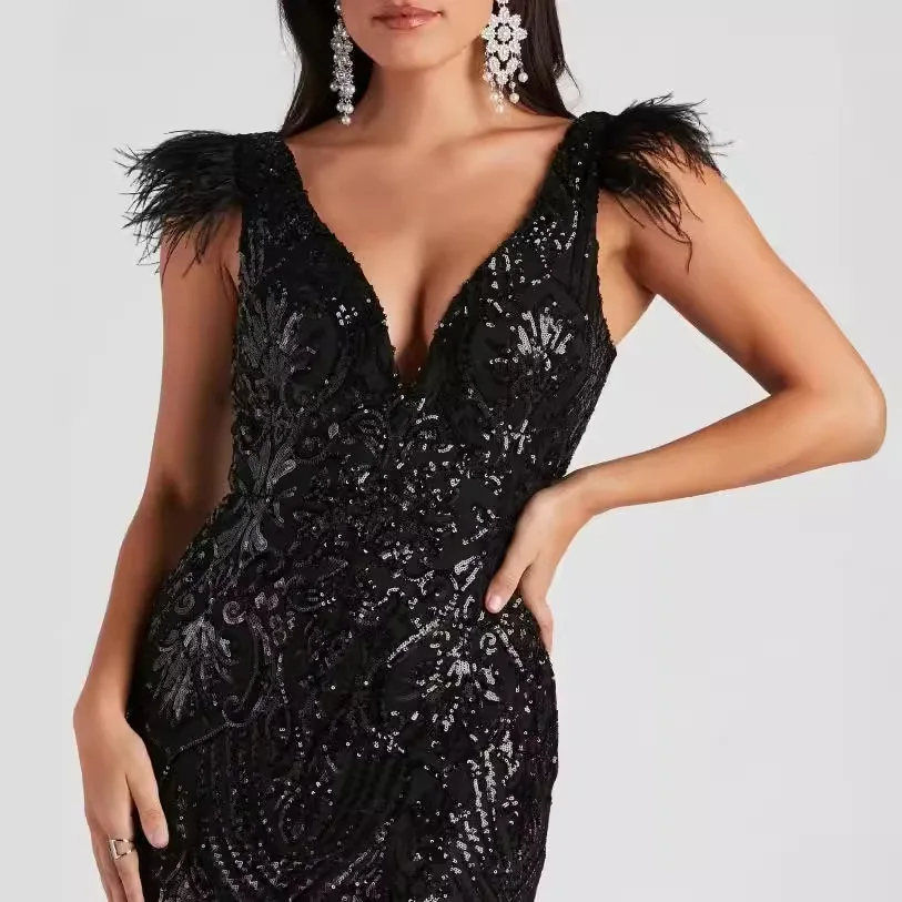 Formal Occasion Summer New Fashion High-Density Sequined Banquet Evening Dress Women's Clothing
Formal Occasion Summer New Fashion High-Density Sequined Banquet Evening Dress Women's Clothing