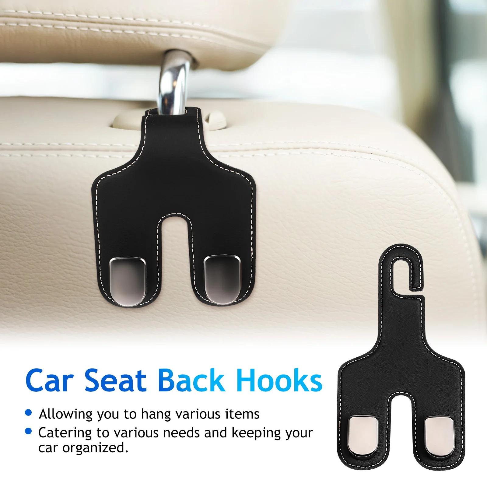 Seat Back Storage PU Bag Hooks Headrest Hooks Car Purse Hook Wallet Hanger Backseat Organizers Car Accessories
Seat Back Storage PU Bag Hooks Headrest Hooks Car Purse Hook Wallet Hanger Backseat Organizers Car Accessories