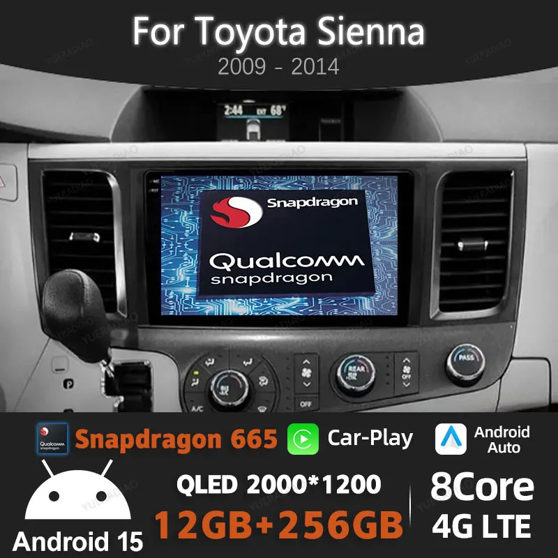 Android 15 Car Radio For Toyota Sienna 2009 - 2014 Multimedia Video Player 4G LTE 5G WIFI GPS NAVI 2DIN BT QLED Qualcomm Stereo
Android 15 Car Radio For Toyota Sienna 2009 - 2014 Multimedia Video Player 4G LTE 5G WIFI GPS NAVI 2DIN BT QLED Qualcomm Stereo