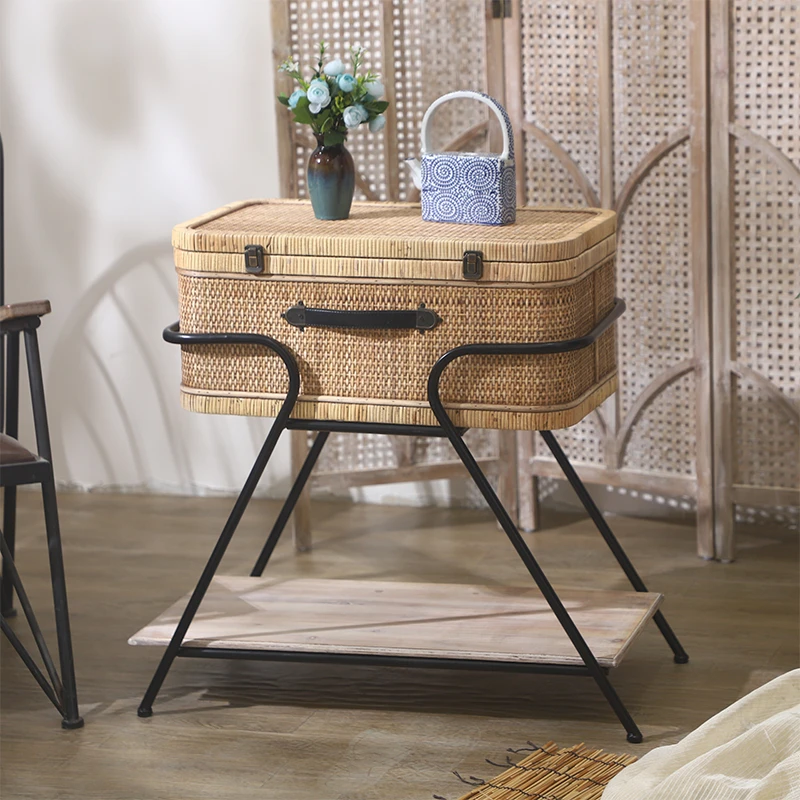 Rattan furniture solid wood wrought iron creative multi-functional side table bedside table storage cabinet coffee table
Rattan furniture solid wood wrought iron creative multi-functional side table bedside table storage cabinet coffee table