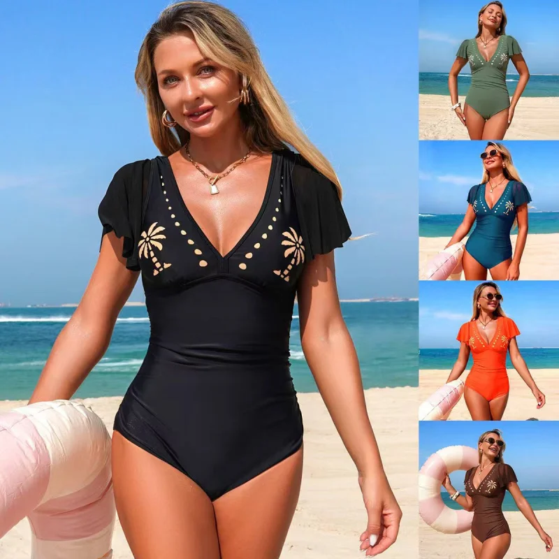 Hollow Out One Piece Women Swimsuit Ruffle Bathing Suit Tummy Control Swimwear V Neck Beach Wear
Hollow Out One Piece Women Swimsuit Ruffle Bathing Suit Tummy Control Swimwear V Neck Beach Wear