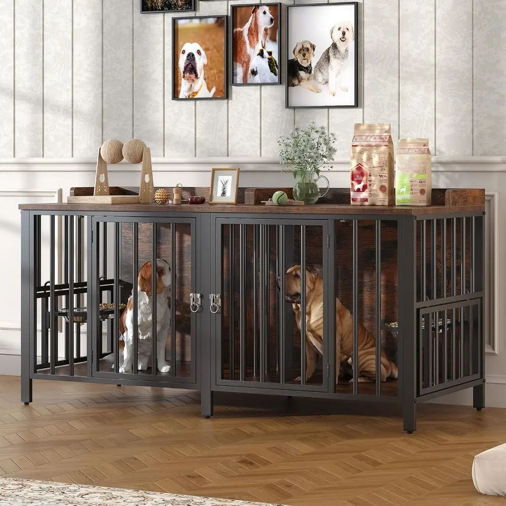 Large 63 Dog Crate for Multiple Medium or Small Dogs, Indoor Kennel with Removable Top Door, XL Wooden Cage with 360° Rotating S
Large 63 Dog Crate for Multiple Medium or Small Dogs, Indoor Kennel with Removable Top Door, XL Wooden Cage with 360° Rotating S