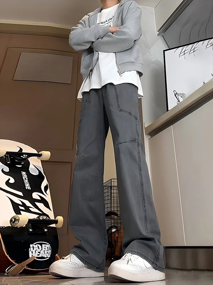 American Retro ey Work Pants Men's Straight Leg High Slimming Jeans Cleanfit Knife Flared Casual Trousers
American Retro ey Work Pants Men's Straight Leg High Slimming Jeans Cleanfit Knife Flared Casual Trousers