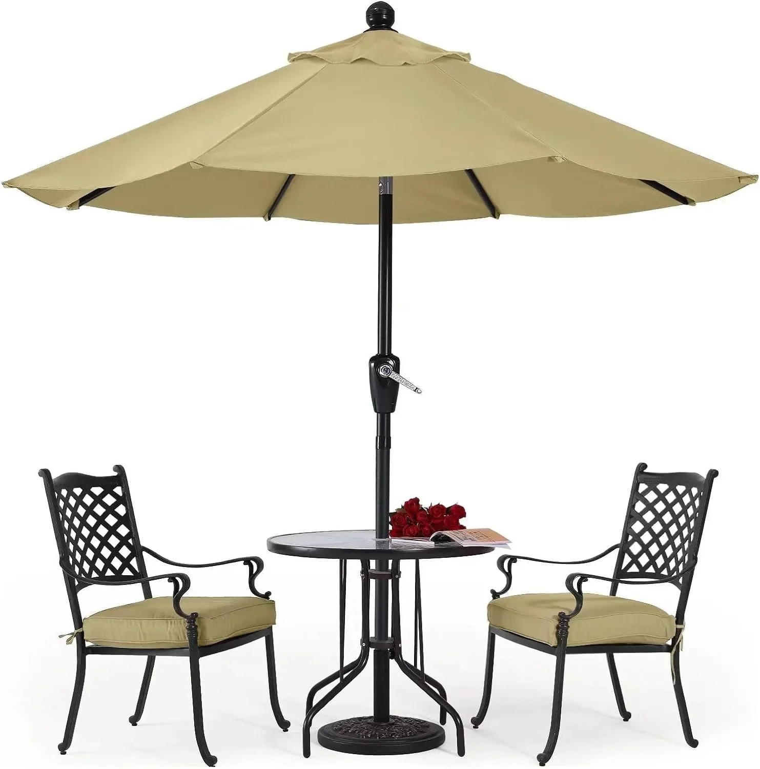 9FT Patio Umbrella - Outdoor Waterproof Table Umbrella with Push Button Tilt and Crank, 8 Ribs UV Protection Umbrella for Garden
9FT Patio Umbrella - Outdoor Waterproof Table Umbrella with Push Button Tilt and Crank, 8 Ribs UV Protection Umbrella for Garden
