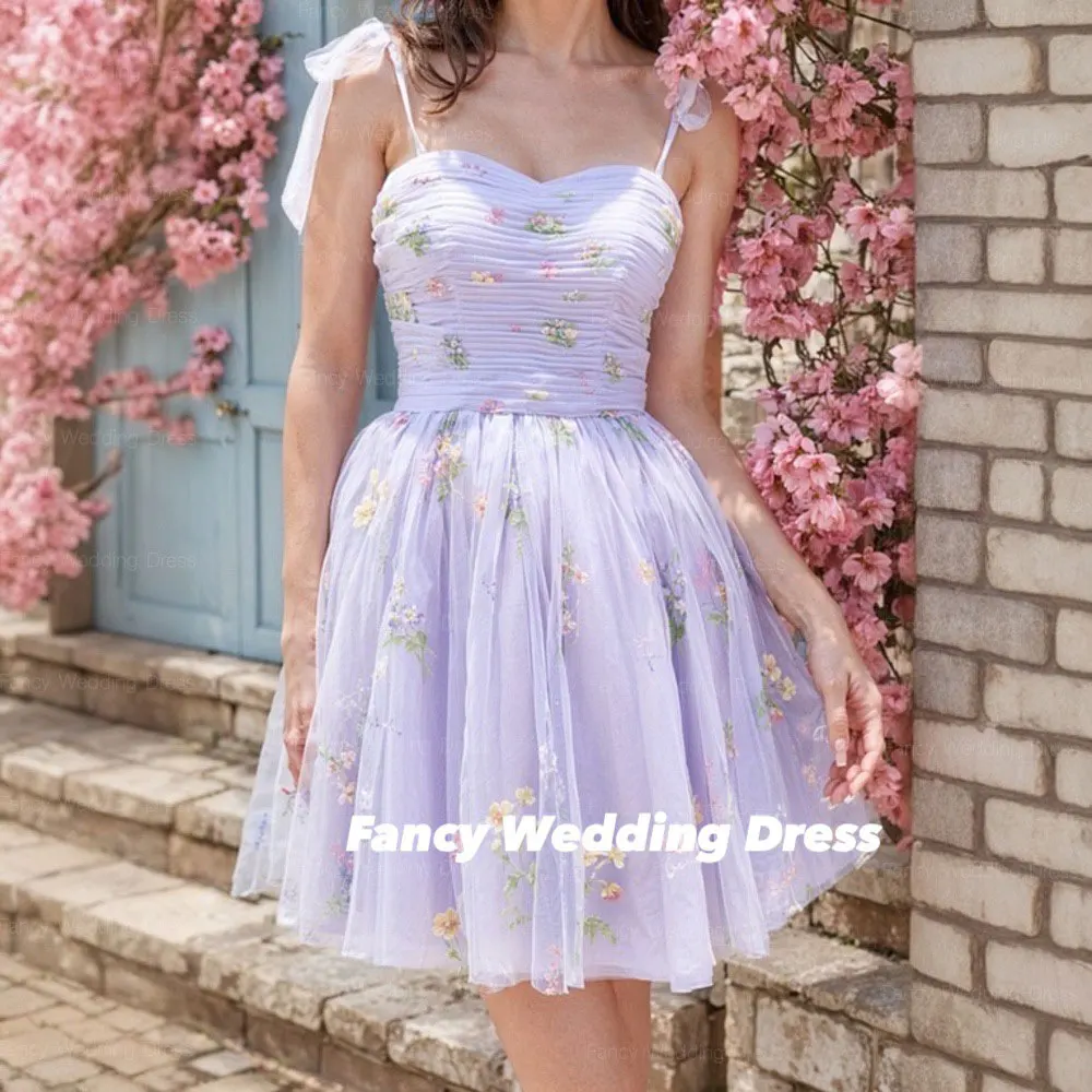 Fancy Princess Light Purple Evening Dress Print Mini Short Prom Gown Spaghetti Straps Summer Birthday Party Dress Customized
Fancy Princess Light Purple Evening Dress Print Mini Short Prom Gown Spaghetti Straps Summer Birthday Party Dress Customized