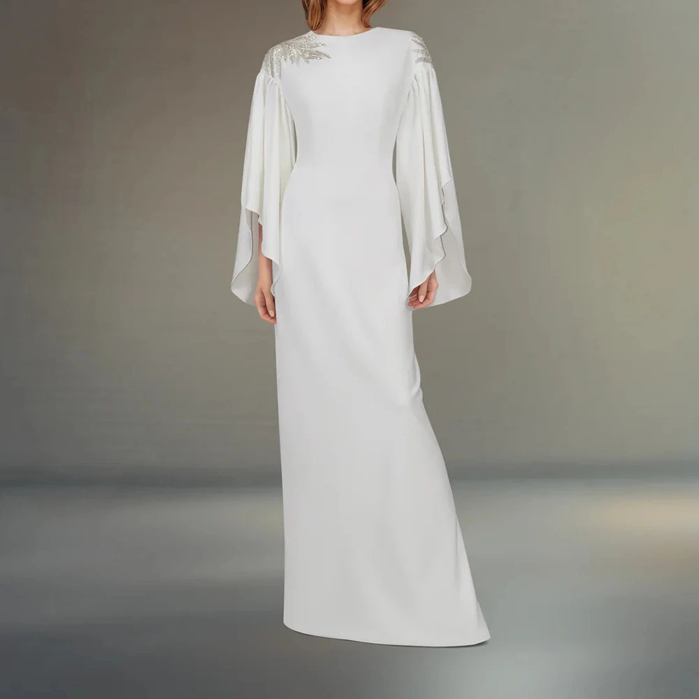 Women's A-line Evening Dresses Floor-length O-neck Full Sleeve Prom Gown Fashion Sequined Simple Draped Casual Customized Gowns
Women's A-line Evening Dresses Floor-length O-neck Full Sleeve Prom Gown Fashion Sequined Simple Draped Casual Customized Gowns