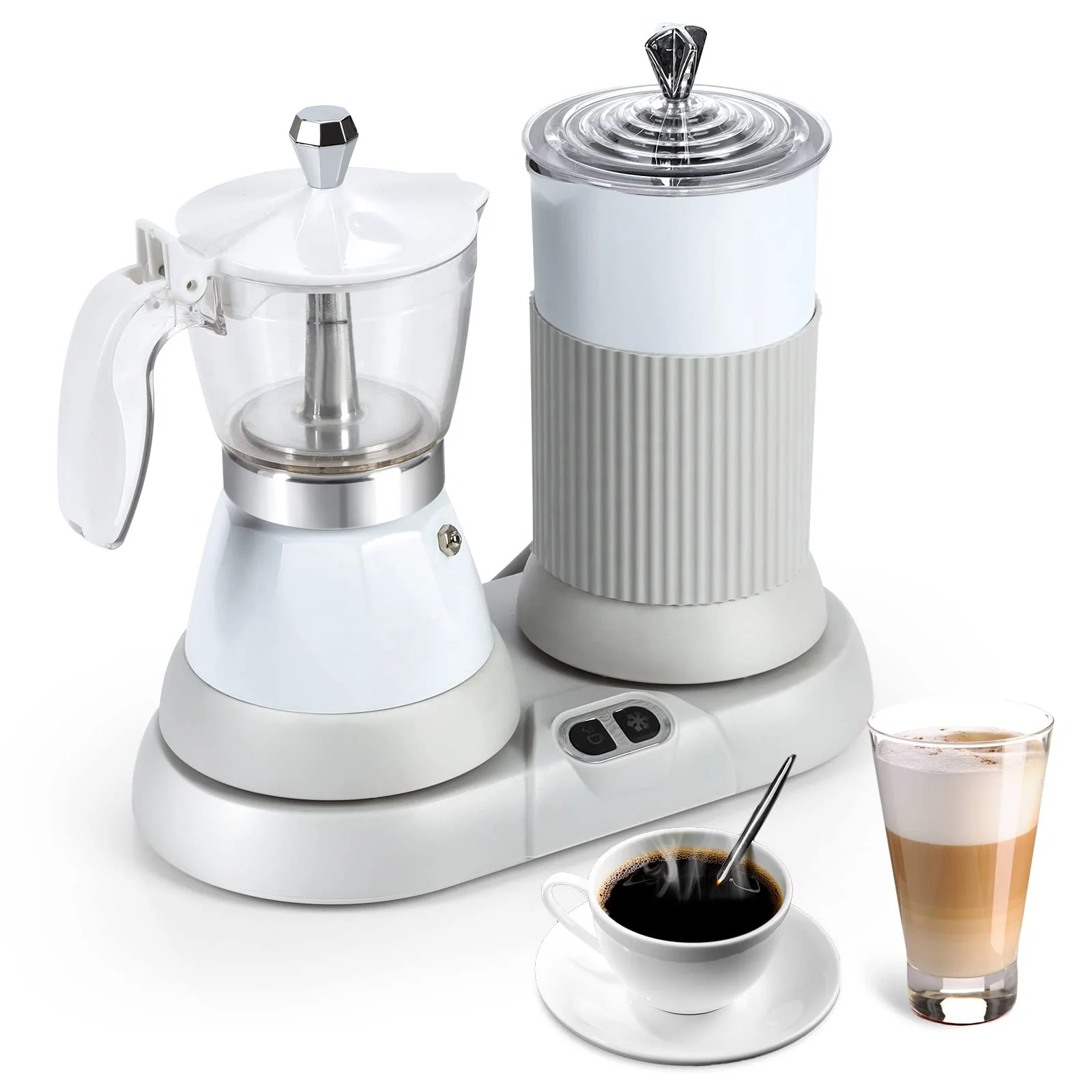 New Arrival Coffee Machine 2 in 1 Espresso Coffee Maker with Milk Frother Moka Pot
New Arrival Coffee Machine 2 in 1 Espresso Coffee Maker with Milk Frother Moka Pot