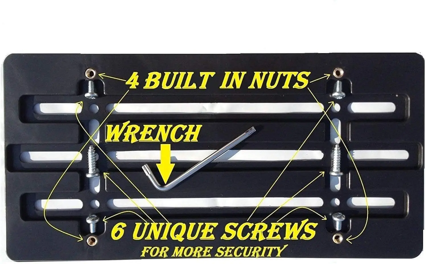 Front Bumper License Plate Bracket with Screw Bolts & Wrench Kit for Car Truck Accessories
Front Bumper License Plate Bracket with Screw Bolts & Wrench Kit for Car Truck Accessories