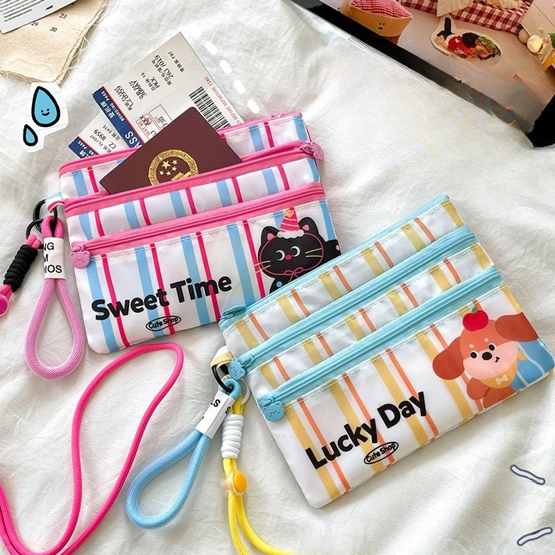 1/2pcs Cute Canvas Wristlet Organizer Bag, 3-Zipper Pouch for Daily Essentials and Cards
1/2pcs Cute Canvas Wristlet Organizer Bag, 3-Zipper Pouch for Daily Essentials and Cards