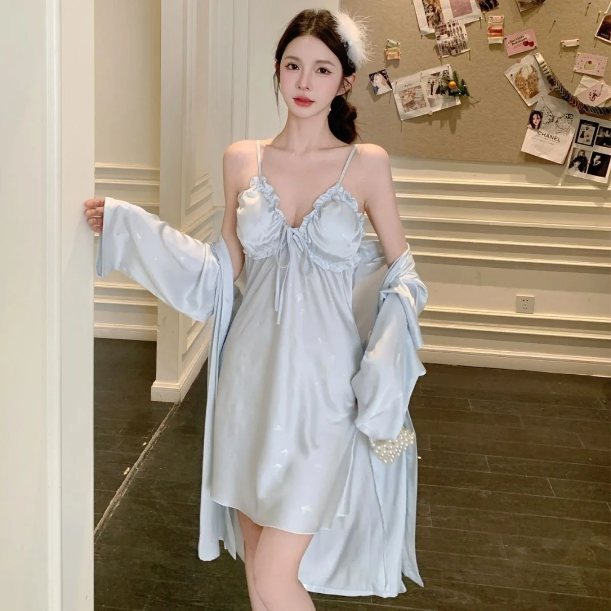 Two Piece Womens Robe Gown Suit Sexy Lace Bathrobe Nightgown Lingerie Summer Kimono Sleepwear Nightdress Home Dress PJS Set
Two Piece Womens Robe Gown Suit Sexy Lace Bathrobe Nightgown Lingerie Summer Kimono Sleepwear Nightdress Home Dress PJS Set