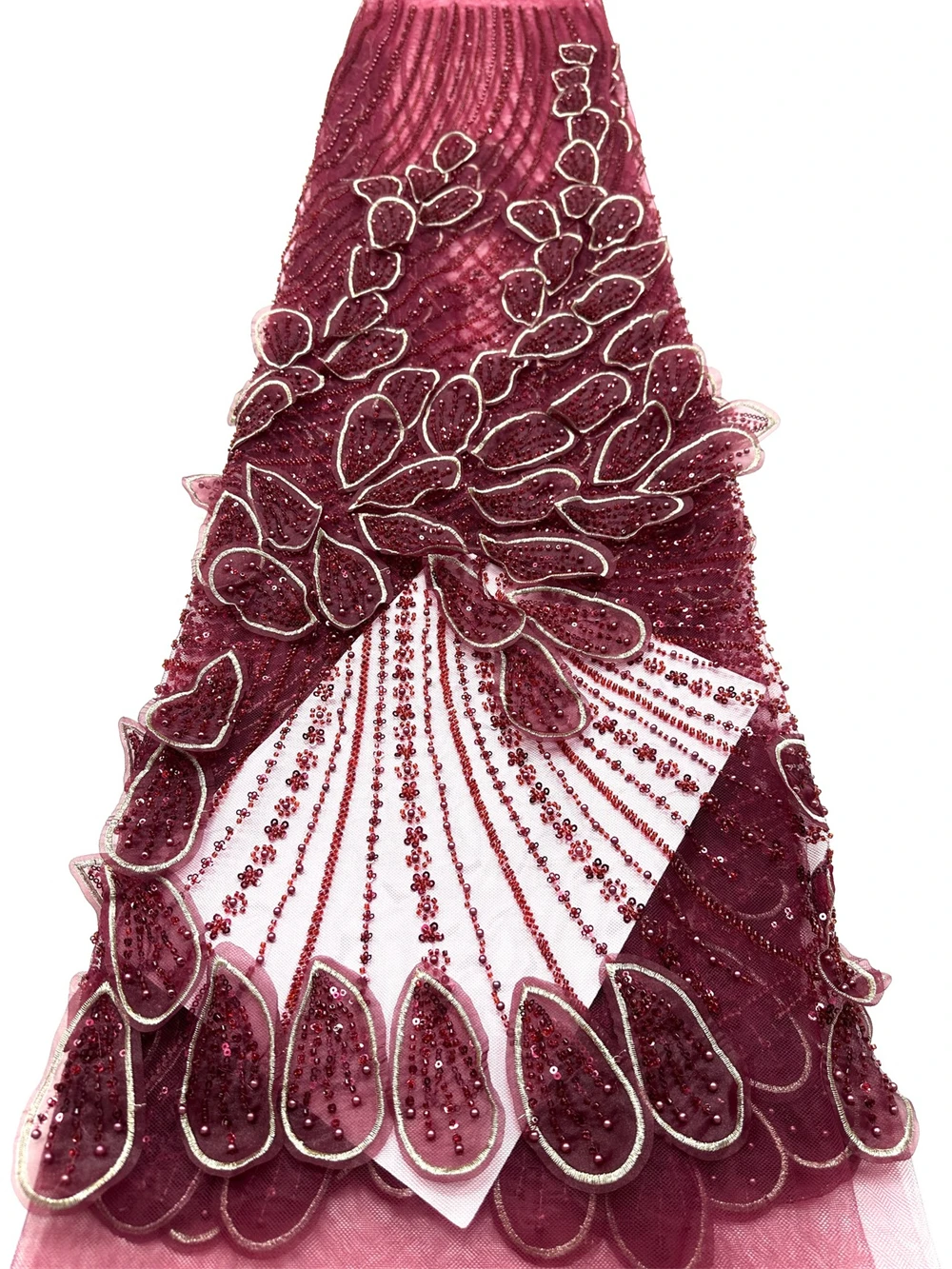 5 Yards African Luxury Beaded Net Lace Fabric French Bridal Sequins Nigerian Tulle Couture for Wedding Dresses
5 Yards African Luxury Beaded Net Lace Fabric French Bridal Sequins Nigerian Tulle Couture for Wedding Dresses