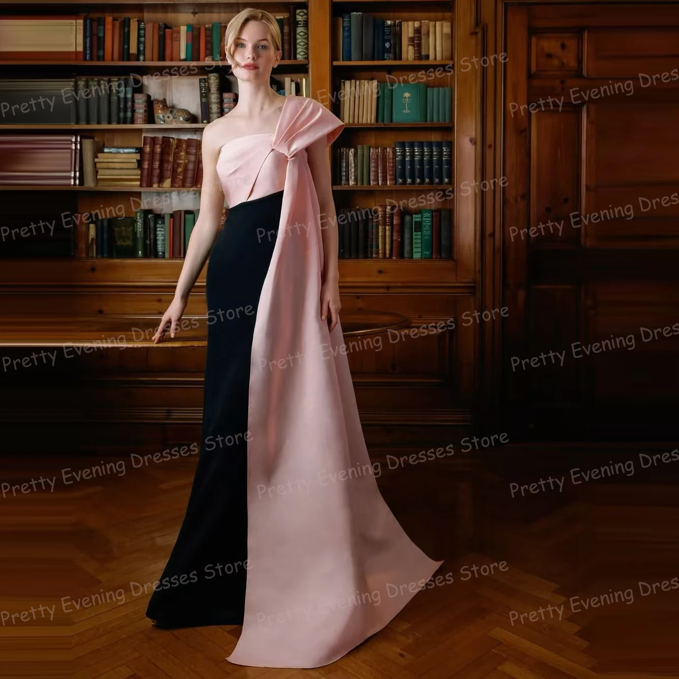 Simple Black&Pink Fashion Evening Dresses Mermaid Woman's Sexy One Shoulder Prom Growns Customized Satin Party Vestido De Fiesta
Simple Black&Pink Fashion Evening Dresses Mermaid Woman's Sexy One Shoulder Prom Growns Customized Satin Party Vestido De Fiesta