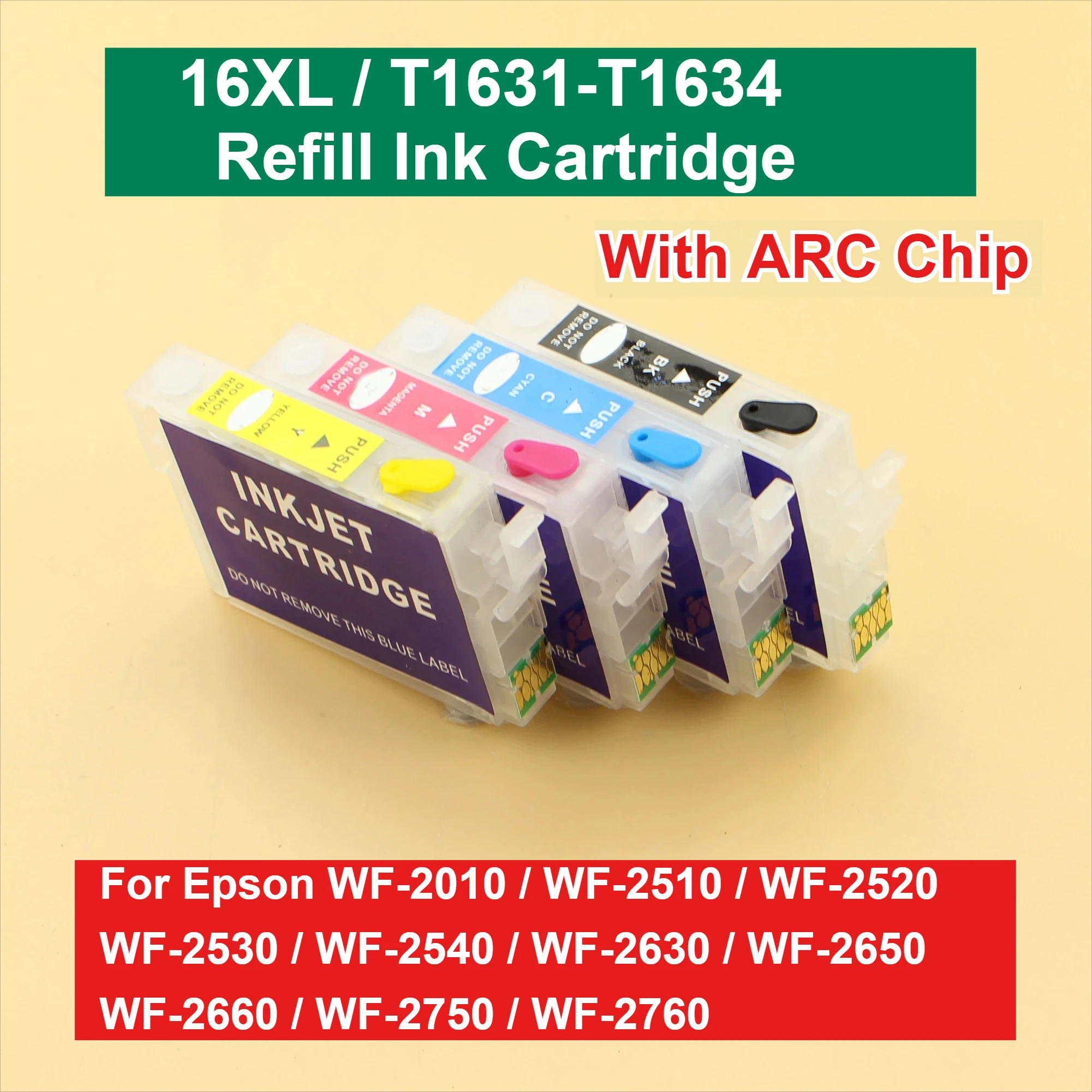4 цвета/набор для Европы 16XL T1631 сменный картридж с чипом ARC для Epson WF-2010W WF-2510WF WF-2520 WF-2530WF WF-2540
4 цвета/набор для Европы 16XL T1631 сменный картридж с чипом ARC для Epson WF-2010W WF-2510WF WF-2520 WF-2530WF WF-2540