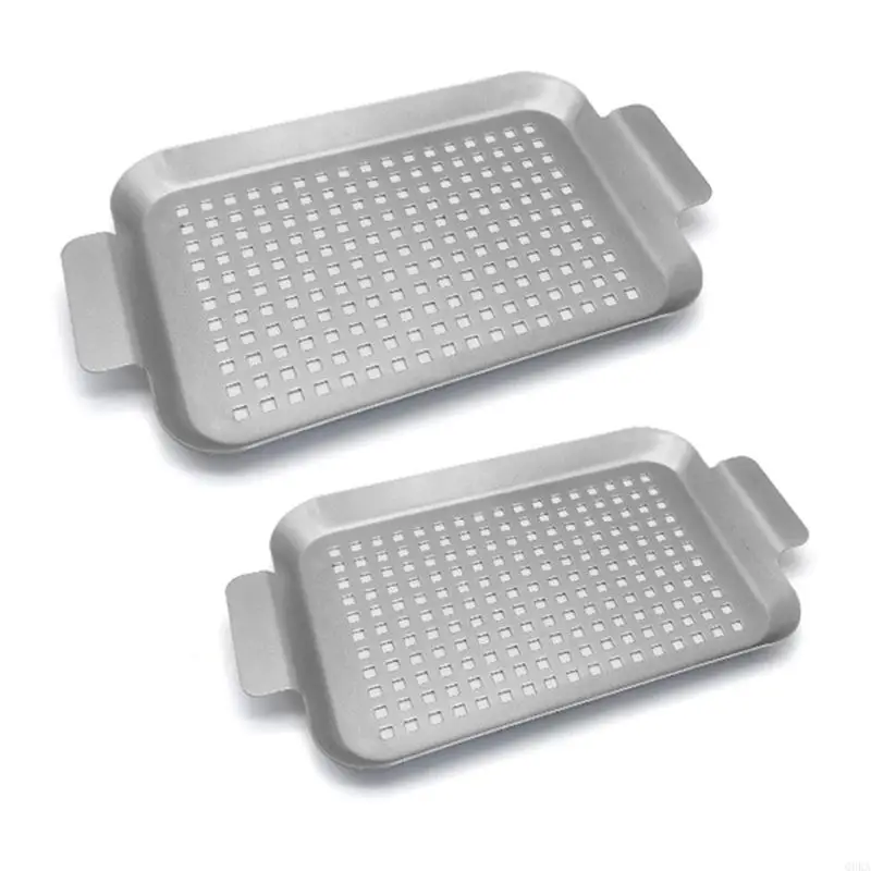 Q0KA 2Pcs BBQ Grill Pan Grill Toppers Pan Oven Baking Dish Cookie Tray Camping Cookware for Indoor Outdoor Use Enduring
Q0KA 2Pcs BBQ Grill Pan Grill Toppers Pan Oven Baking Dish Cookie Tray Camping Cookware for Indoor Outdoor Use Enduring