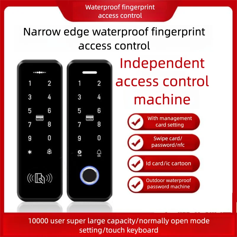 IP65 Наружная водонепроницаемая система контроля доступа, двухчастотный сканер отпечатков пальцев + NFC/RFID-карта + клавиатура с подсветкой + мобильный разблокировка
IP65 Наружная водонепроницаемая система контроля доступа, двухчастотный сканер отпечатков пальцев + NFC/RFID-карта + клавиатура с подсветкой + мобильный разблокировка