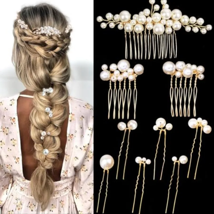 9PCS Gold Wedding Bridal Hair Pins Clips Vintage Hair Headpiece Jewelry for Bridesmaids Brides Flower Girls Hair Accessories
9PCS Gold Wedding Bridal Hair Pins Clips Vintage Hair Headpiece Jewelry for Bridesmaids Brides Flower Girls Hair Accessories