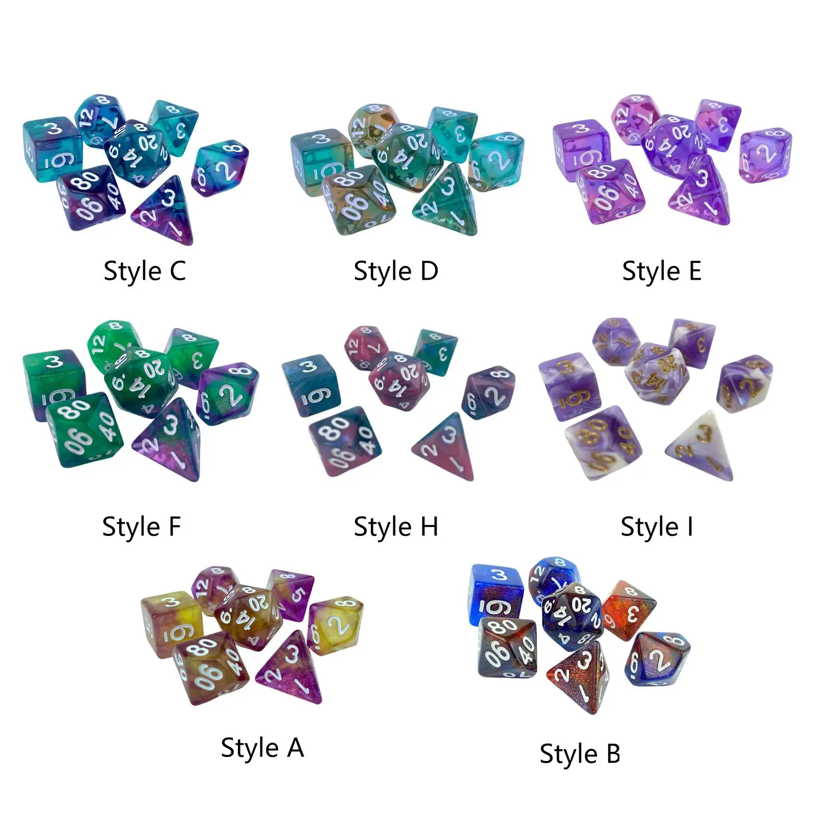 Set of 7 Polyhedral Dice Polyhedral Dice for Role Playing Games
Set of 7 Polyhedral Dice Polyhedral Dice for Role Playing Games